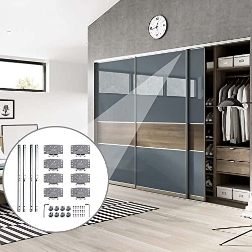 Volo Soft Close Wardrobe Sliding Double Track Door Roller For Wardrobe Sliding Doors,Wooden Sliding Doors, Glass Sliders Color: Silver - 20 Cm, Grey - Image 5