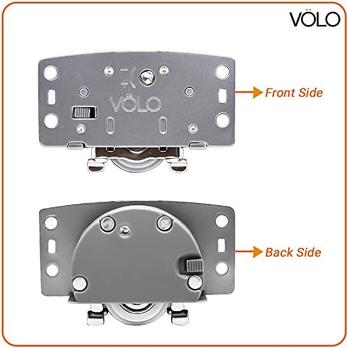 Volo Soft Close Wardrobe Sliding Double Track Door Roller For Wardrobe Sliding Doors,Wooden Sliding Doors, Glass Sliders Color: Silver - 20 Cm, Grey - Image 3