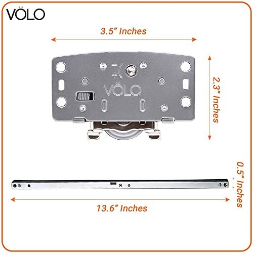 Volo Soft Close Wardrobe Sliding Double Track Door Roller For Wardrobe Sliding Doors,Wooden Sliding Doors, Glass Sliders Color: Silver - 20 Cm, Grey - Image 4