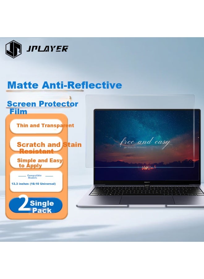 Jplayer حامي شاشة غير لامع مضاد للتوهج Jplayer 13.3 بوصة 16:10 لجهاز Lenovo Thinkpad X13، Apple Air13، Redmi Air13 فيلم حماية اللابتوب مضاد للتوهج 2 قطع - Image 1