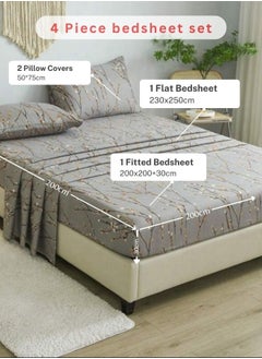 LUNA Home 4 Pieces Bedsheet Set, Cherry Blossom.  - Image 2