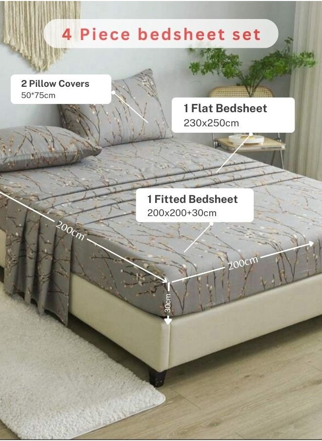 LUNA Home 4 Pieces Bedsheet Set, Cherry Blossom.  - Image 2