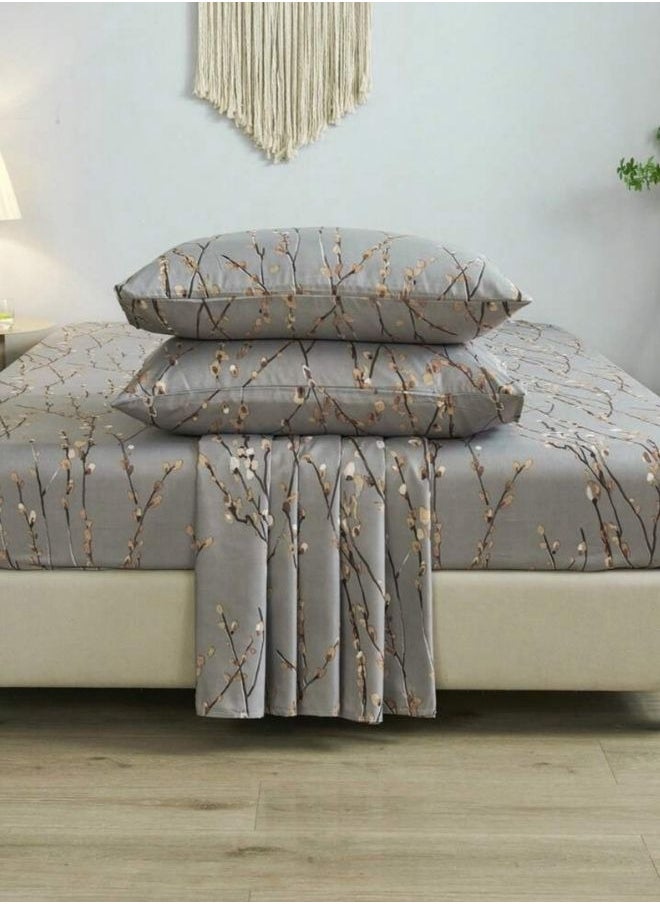 LUNA Home - 4 Pieces Bedsheet Set, Cherry Blossom. - Image 1