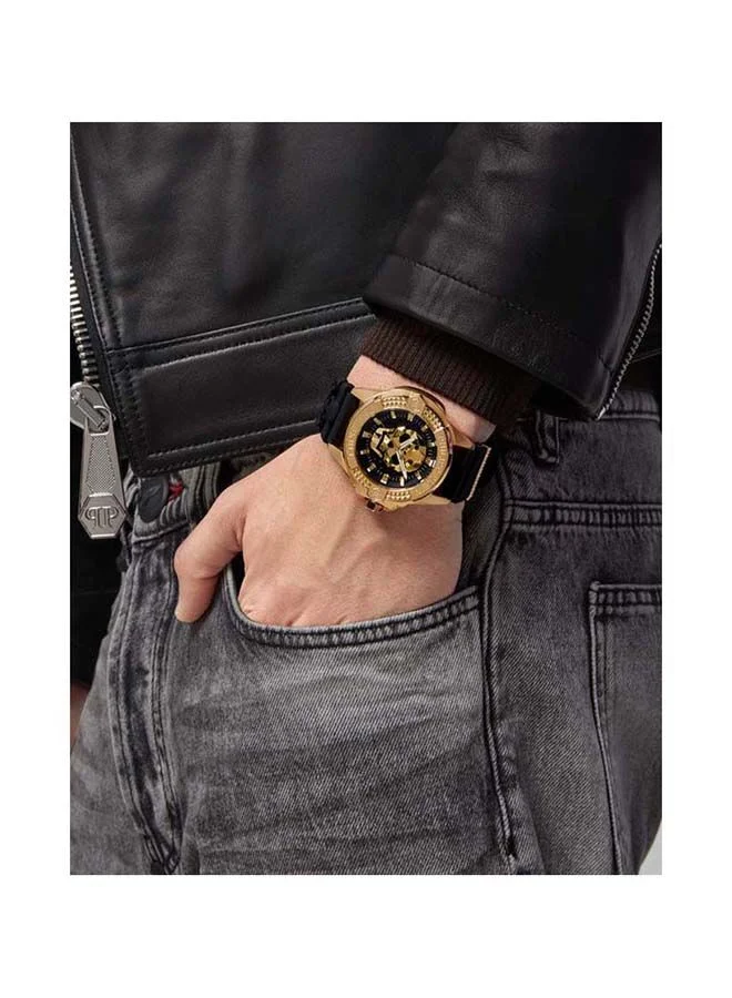 PHILIPP PLEIN The $Kull Silicone Strap Analog Wrist Watch PWAAA0221 - 44mm - Black