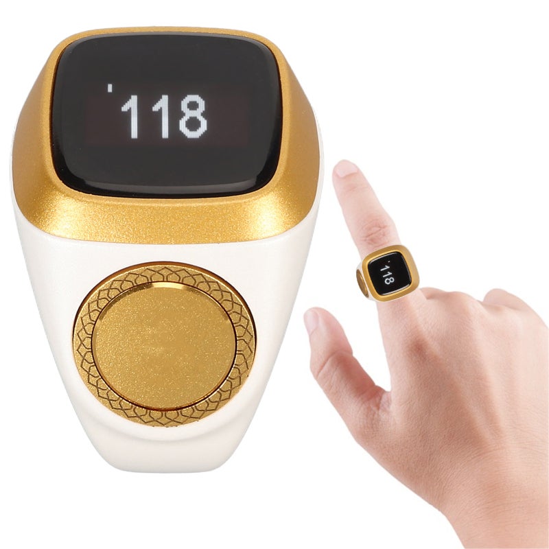 Smart Counter Ring 0.49in OLED Display Vibration Reminder Electronic Counter - Bluetooth 5.1 Long Standby Digital Display for Muslim Prayer & Daily Counting - Image 2