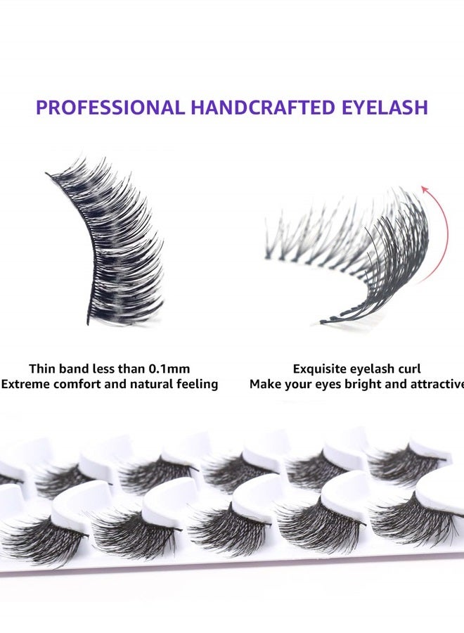 Bella Hair False Eyelashes Variety Pack, 60 Pairs Reusable Handmade Fake Eyelashes in 6 Styles, Specialized Natural Soft, Criss-Cross, Wispies Lashes for Daily, Casual Events, Daytime Outings and More - Image 4