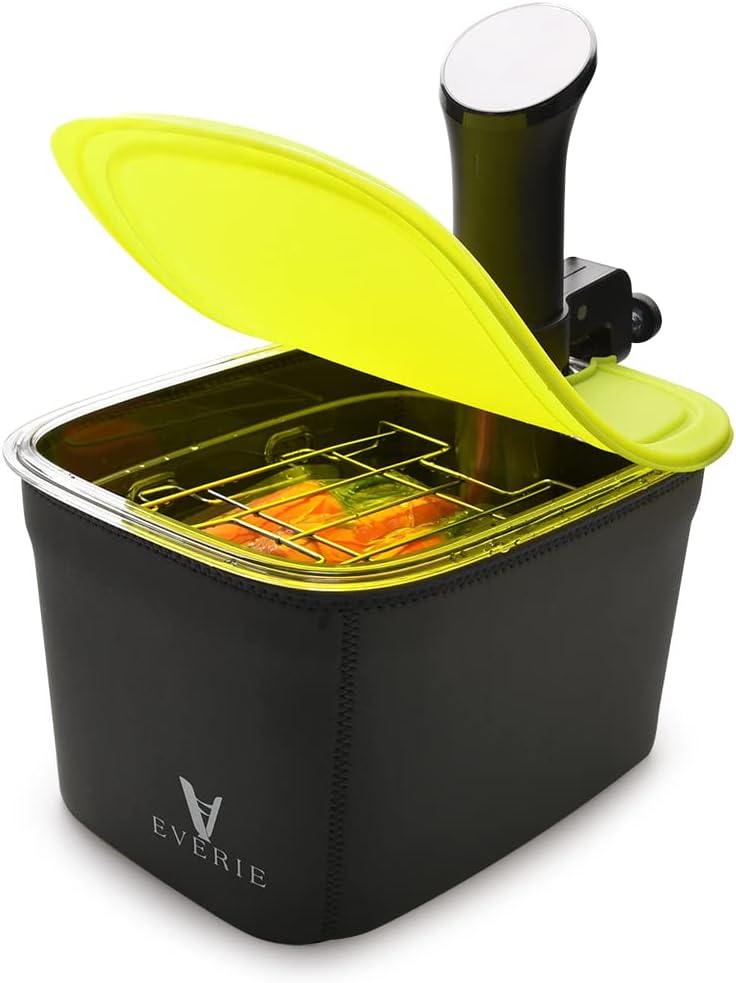 EVERIE Versatile 12-Quart Sous Vide Container with Built-in Rack and Collapsible Silicone Lid and Container Sleeve Compatible with All Sous Vide Cookers, KIT-1202-TYGJ - Image 1