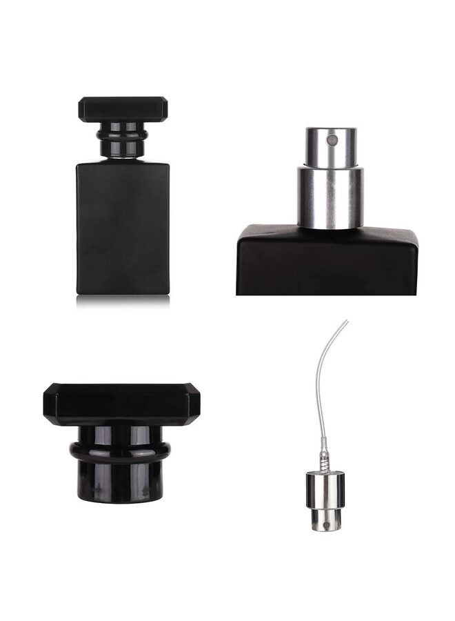 Clear Refillable Perfume Bottle, Portable Square Empty Glass Perfume Atomizer Bottle with Spray Applicator - Image 2