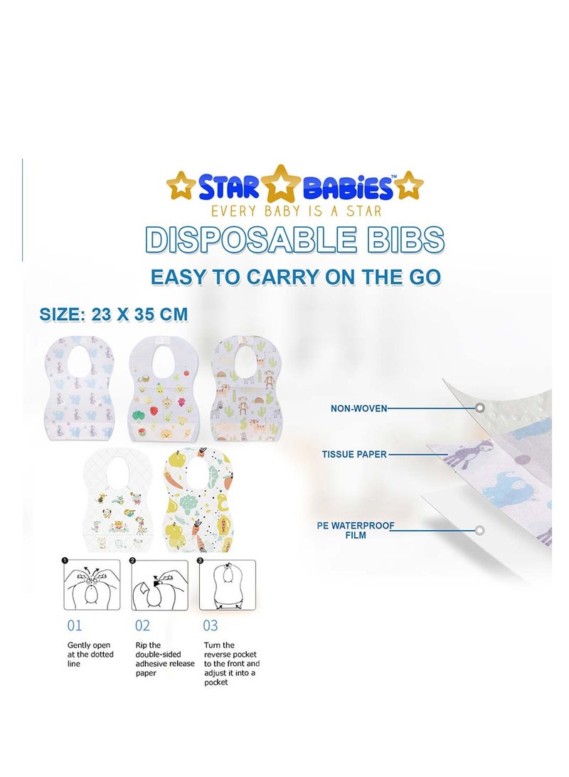 STAR BABiES حزمة ستار بيبيز القابلة للتصرف (حصيرة تغيير 6 قطع، وسادة صدر 5 قطع، مريلة 5 قطع) - أزرق - Image 4