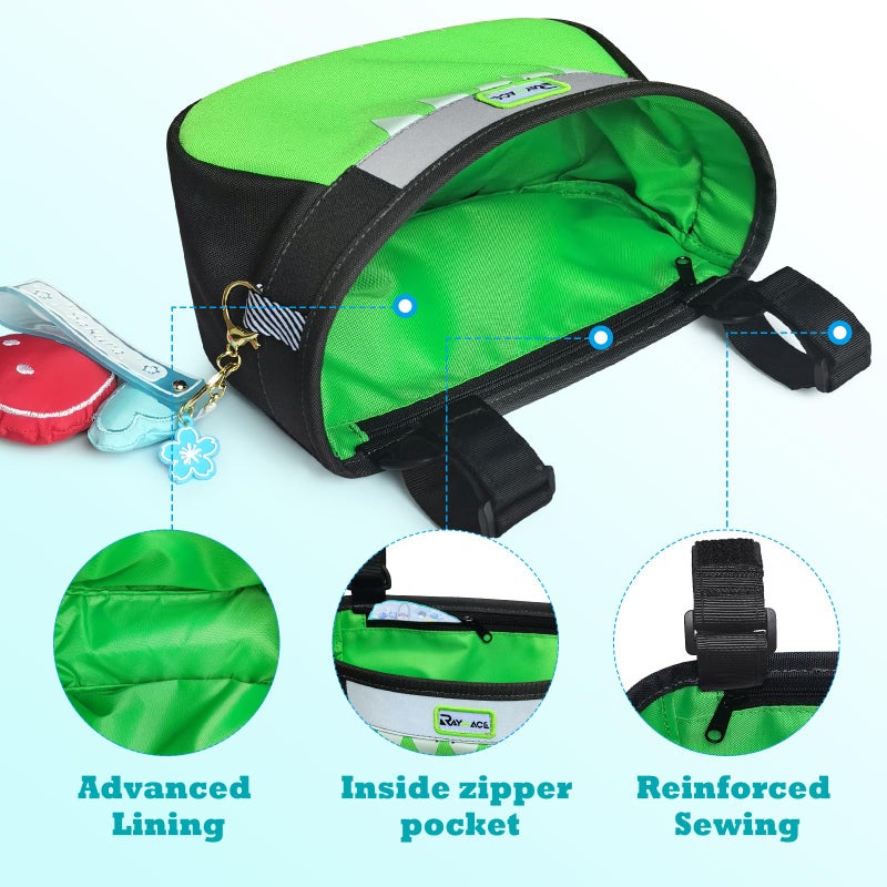 RAYMACE Kids Bike Basket,Children's Bike Basket Front,Waterproof Bicycle Basket Handlebar Bag for Girls,Boys Toddlers Bike or Scooter Accessories - Image 3
