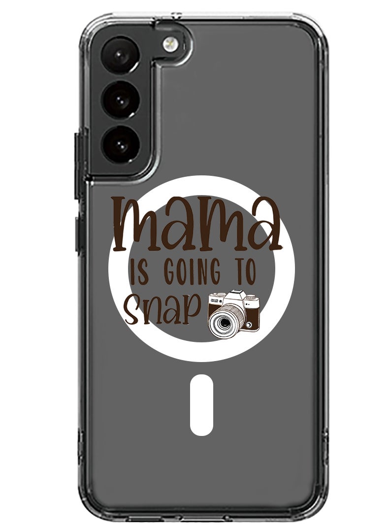 Theodor Magnetic Case for Samsung Galaxy S23 Plus 6.6-inch Compatible with MagSafe Wireless Charging, Shockproof Phone Bumper Cover Mama is going to snap black copy - Image 1