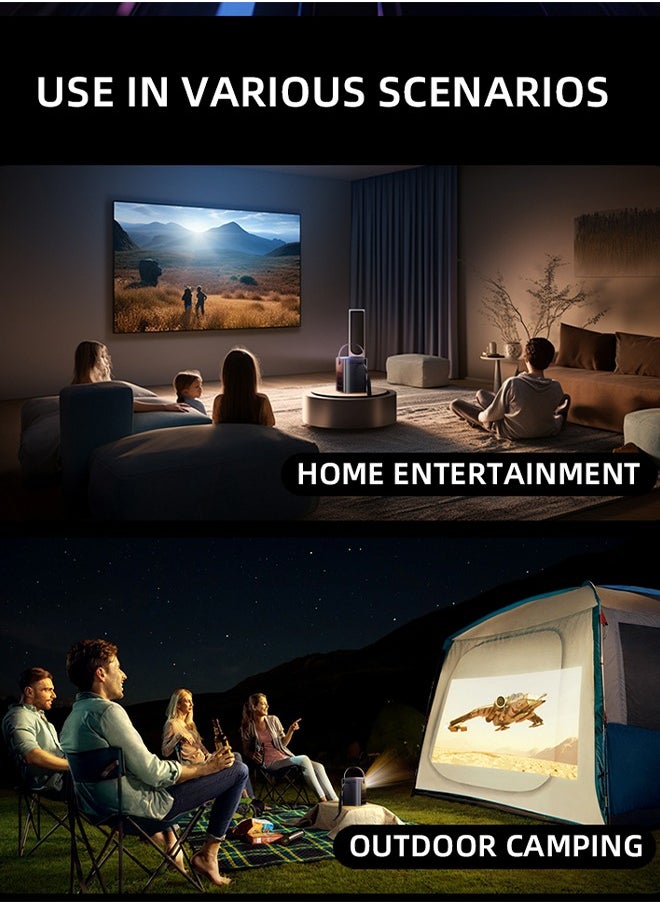 Smart 5G Portable Projector HY6 HD 1080P, 4K Support, Android 9, WiFi 2.4G/5G, Bluetooth 5.0, Auto Keystone Correction, HDMI/USB, HIFI Sound, 25-150" Projection Size