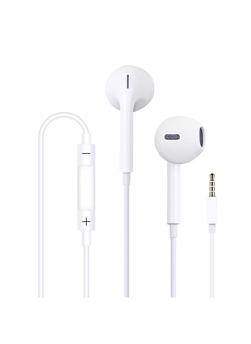 Generic - High Bass Earphones with Mic for Apple Android Huawei[White] comfortable-bag BTE-09 stereo [White] comfortable-bag BTE-09 stereo - Image 1
