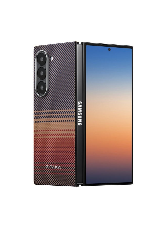 PITAKA pitaka for Z Fold 6 Case, Slim & Light Magnetic Galaxy Z Fold 6 Case with a Case-Less Touch Feeling, 1500D Aramid Fiber Made [MagEZ Case 5 - Sunset], ZF6CM0US-ABHDACAA  - Image 1