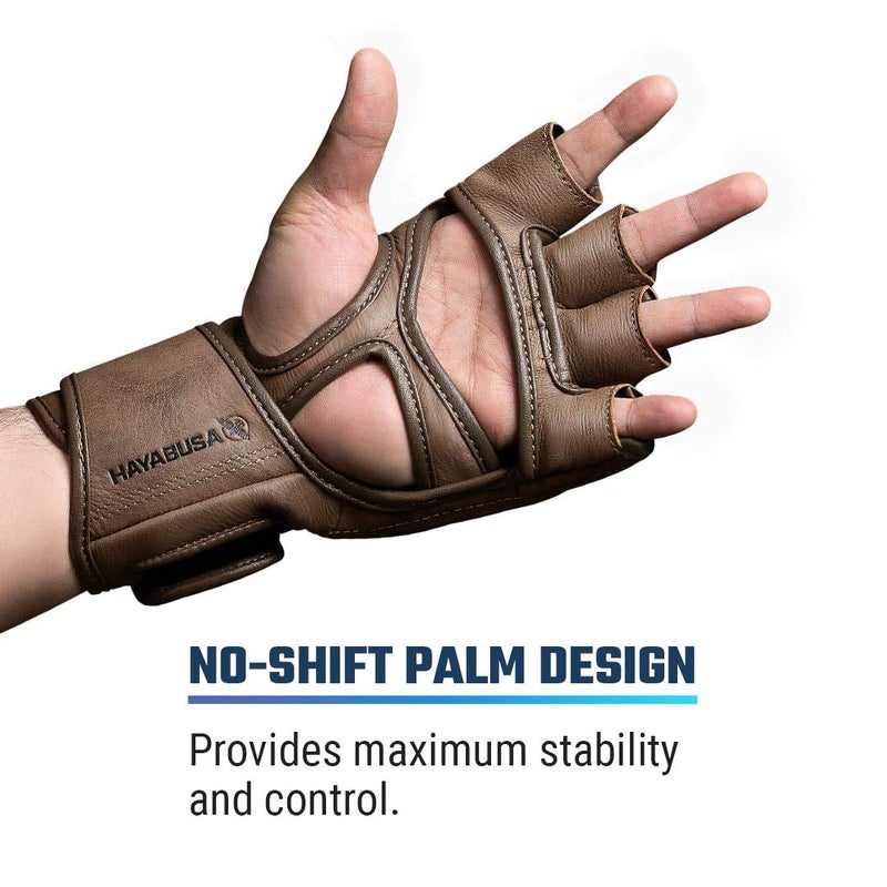 Hayabusa T3 LX Leather 4oz MMA Fight Gloves for Men & Women - Brown, Medium - Image 3