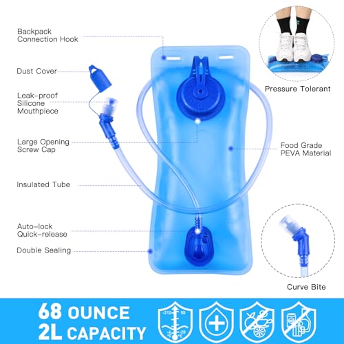 KUYOU Hydration Backpack with 2L Hydration Bladder Water Backpack for Hiking Hydration Pack for Running Cycling Hiking Festival Gear. - Image 3