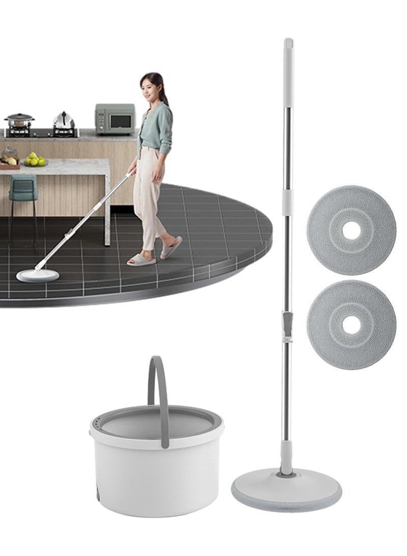 DubaiGallery Microfiber Spin Mop and Bucket Self Separation System, 2 Pads, 360° Rotating Mop-Head, Effortless Cleaning for Wood and Tile Floors - Image 2