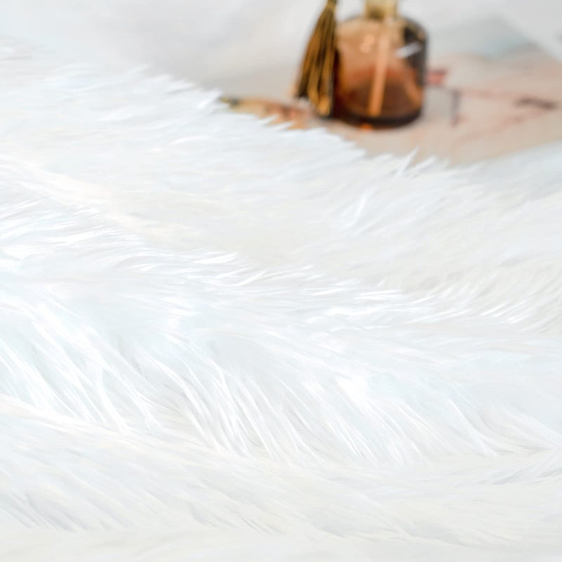 JONIYEAR Extra 2.8" Long Hair Fluffy Faux Fur Throw Blanket 50" x 60", Luxury Soft Decorative Fuzzy Furry Blankets for Couch, Cozy Plush Shaggy Blankets for Sofa Bed,Cute Lovely Blanket for Pet, White - Image 3