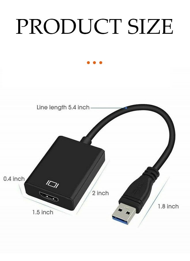 Generic USB to HDMI Adapter, USB 3.0 to HDMI 1080P Video Audio Converter Connect PC, Laptop to Monitor  - Image 2