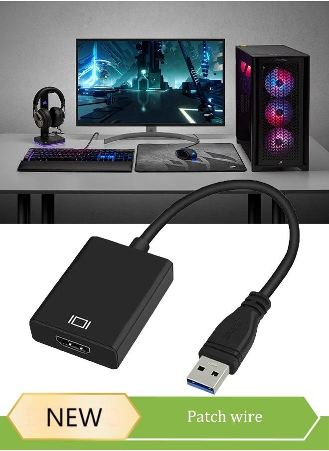 Generic USB to HDMI Adapter, USB 3.0 to HDMI 1080P Video Audio Converter Connect PC, Laptop to Monitor  - Image 1