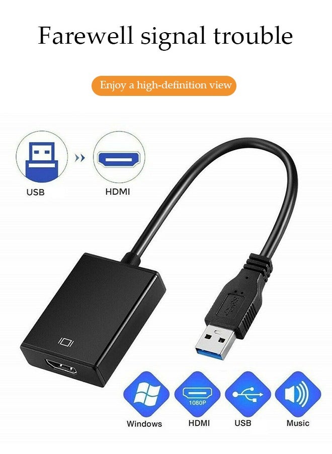 Generic USB to HDMI Adapter, USB 3.0 to HDMI 1080P Video Audio Converter Connect PC, Laptop to Monitor  - Image 3