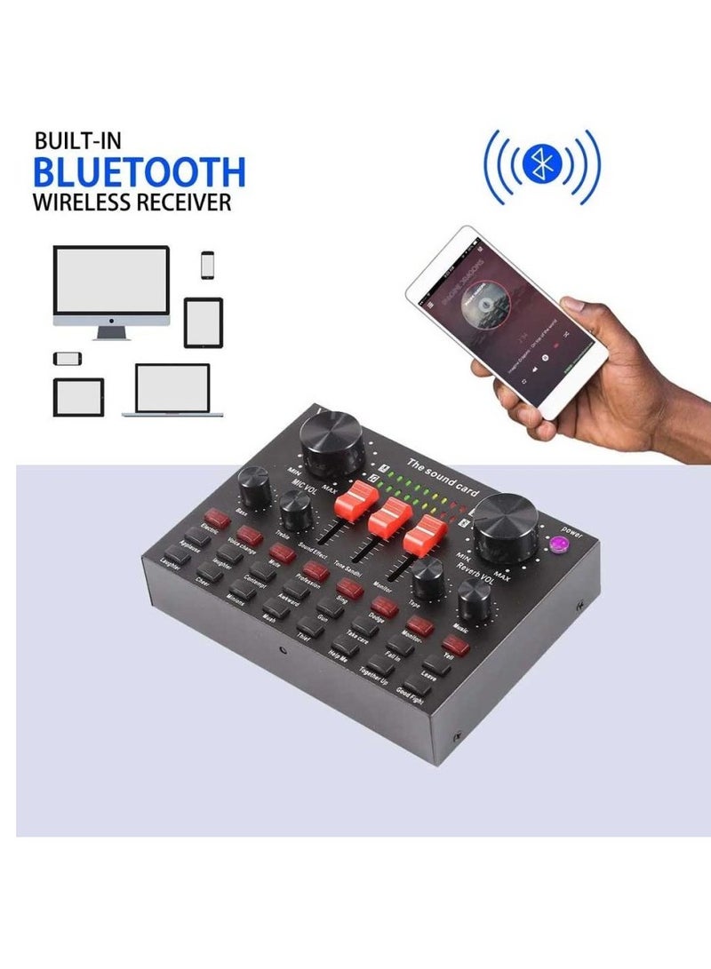 Arabest V8S Live Sound Card Kit Bluetooth Audio Mixer  - Image 2