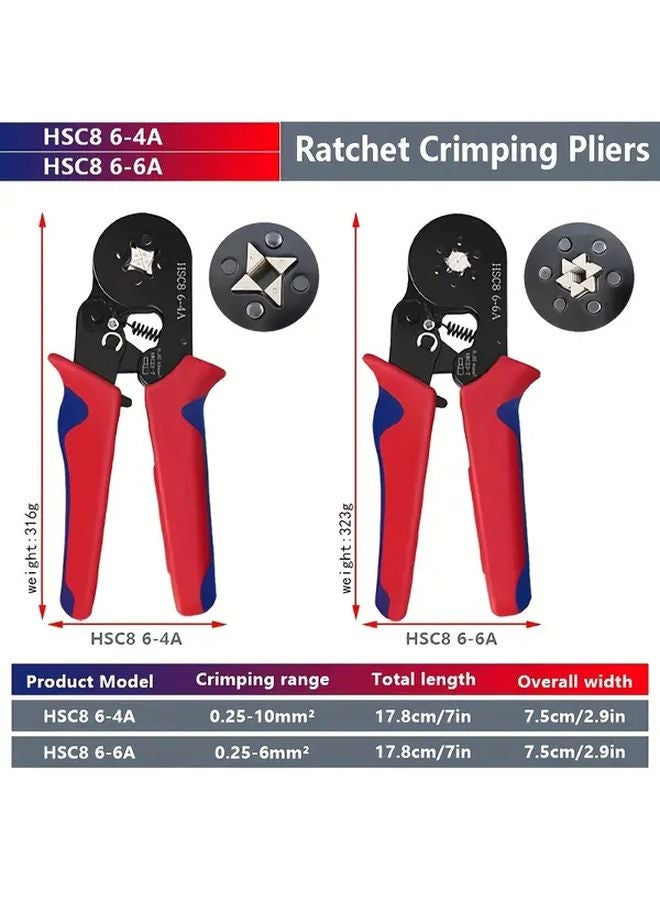 1PC Ratchet Crimping Pliers 6 4A Wire Stripper Cold Press European Needle Nose Pliers - Image 4