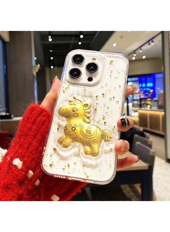 Gurrs New Year Limited Edition Transparent Ultra-thin Full-cover Shockproof Creative Chinese Style Gold Foil Iphone 16 Pro Case