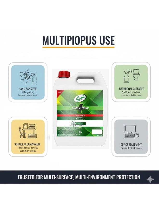 سويش سوبر معقم يدين إيثيل كحول 70% – سائل تعقيم 5 لتر برائحة الكرز الفواحة - Image 2