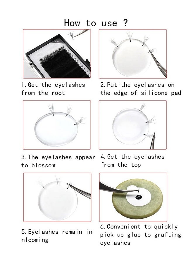 DonLeeving Luckycivia 12 Pcs Silicone Lash Pad Grafted False Easy Fan Lash Pad, Eyelash Silicone Holder Pad, Eyelash Supplies for Beginners Make Fans Blooming Easy Volume Lashes Pallet Tools  - Image 3