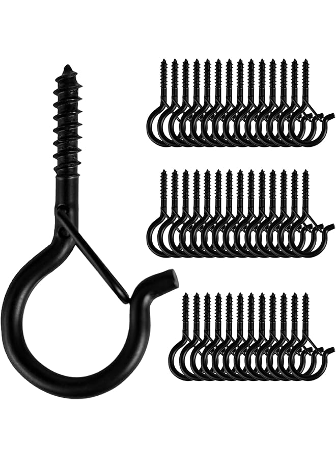 promass 40 PCS Q-Hanger - Screw Christmas Light Hooks for Outdoor String Lights - Cup Eye Hooks with Safety Buckle, Easy Release. - Image 1