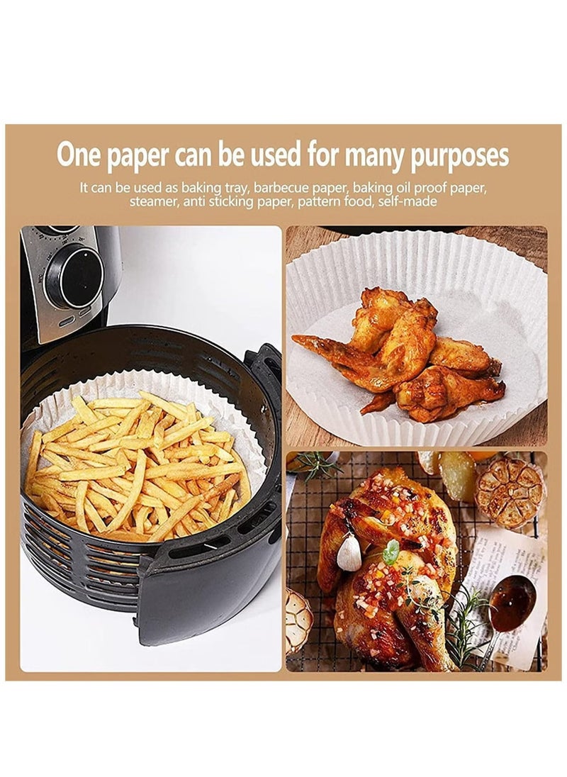 Non-Stick Round Air Fryer Baking Paper, 50pcs 45X160mm, White