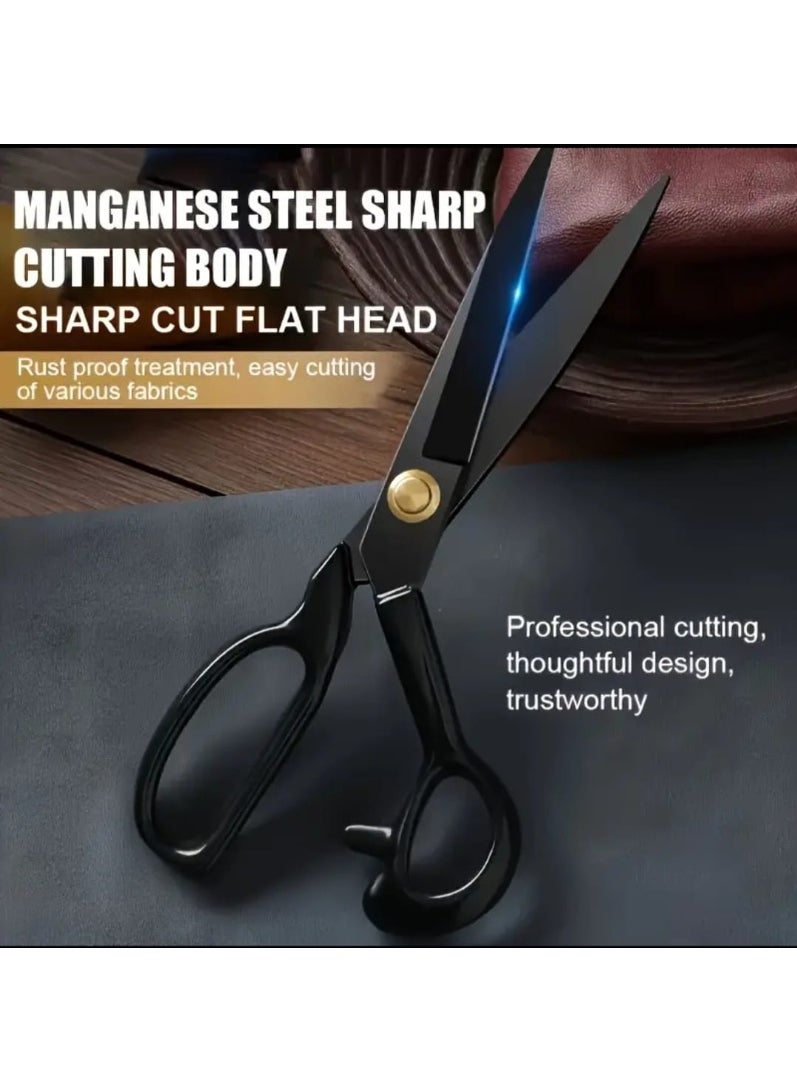 LDQ 1 Pcs Professional Tailor Scissors With Manganese Steel, High Carbon Cutting Shears For Fabric, Ergonomic Handles, Idea for Garment and Office Use, Sewing Supplies Accessories, Tailoring Supplies, Durable Handle  - Image 4