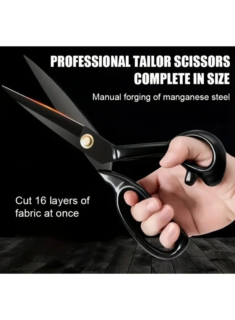 LDQ 1 Pcs Professional Tailor Scissors With Manganese Steel, High Carbon Cutting Shears For Fabric, Ergonomic Handles, Idea for Garment and Office Use, Sewing Supplies Accessories, Tailoring Supplies, Durable Handle - Image 3