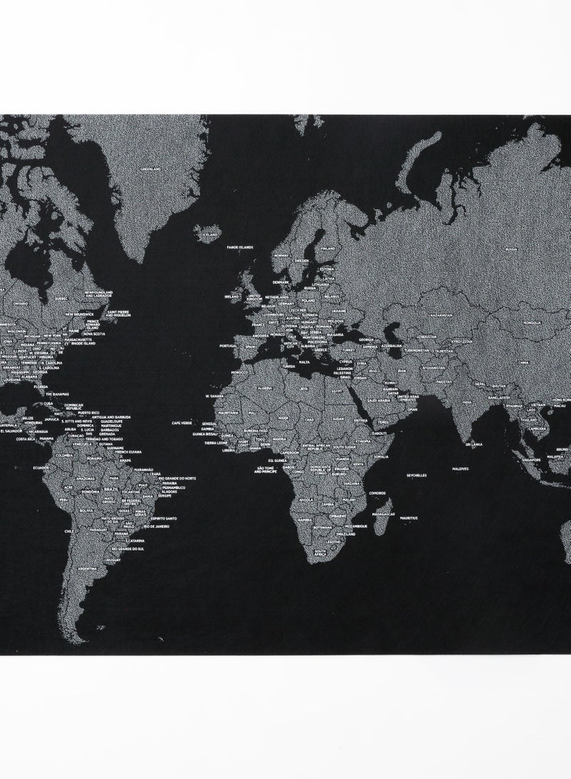 DEARWORLD MAPS with country names standard black