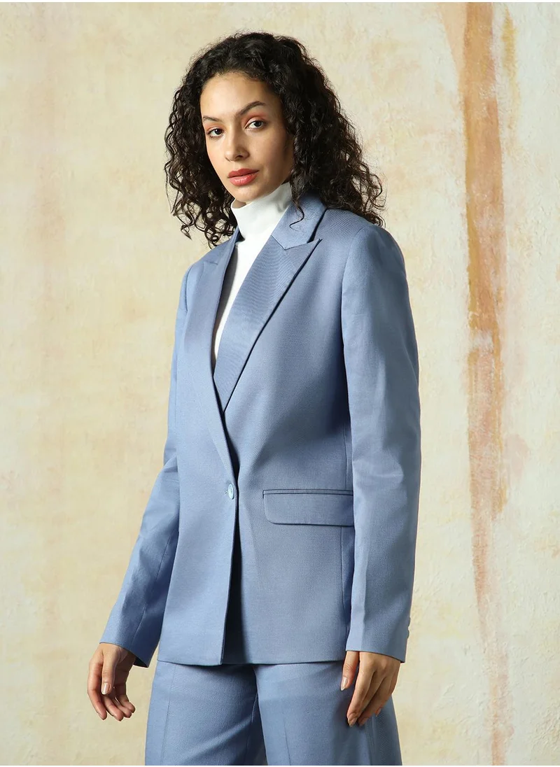 HIGH STAR Women's Infinity Cotton Blend Solid Oversized Blazer
