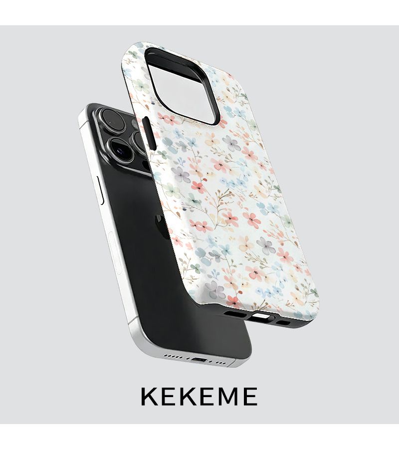حافظة هاتف بنمط الزهور كاملة الشاشة 2 في 1 لهاتف iPhone 15 Pro، أنيقة ومقاومة للسقوط - Image 3