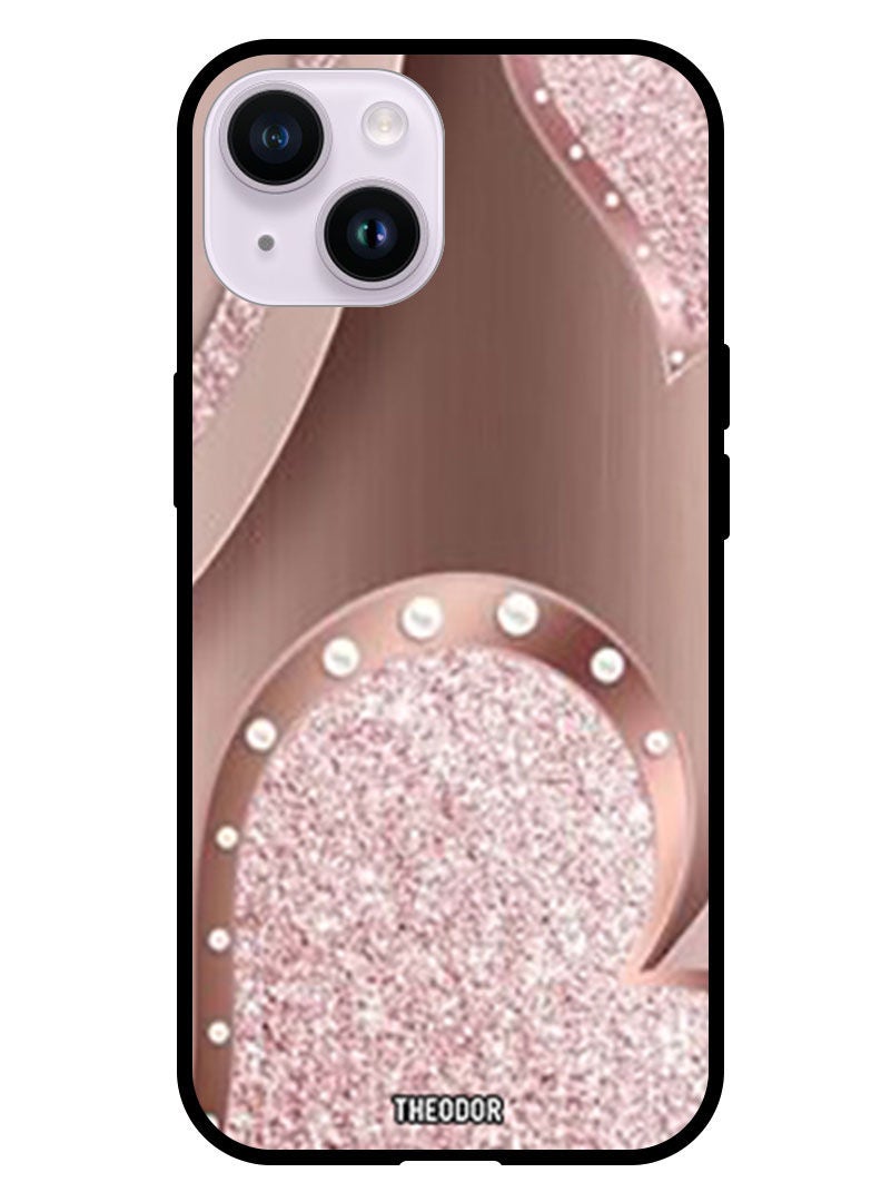 Theodor Protective Case Cover For Apple iPhone 14 6.1" 2022 Glitter Hearts - Image 1