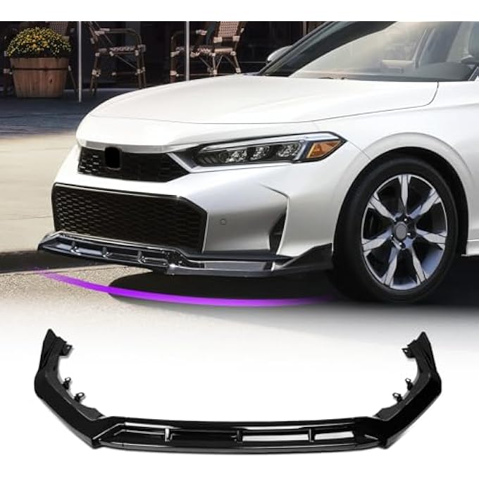 Archaic Front Lip Spoiler Compatible for 11.5th Gen Honda Civic Sedan/Hatchback 2025 2026, Bumper Lip Chin Spoiler for Facelift Civic Accessories,Front Splitter Body Kit(Gloss Black) - Image 1