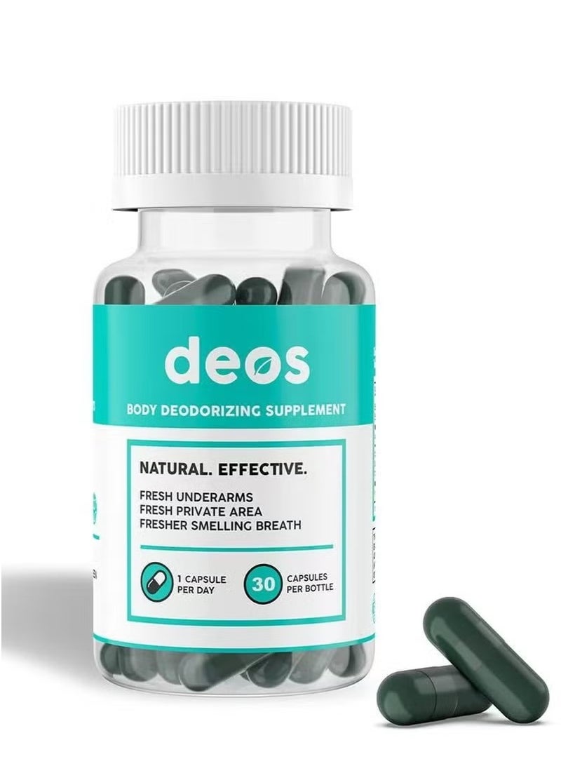 ديوس هزيمة رائحة طبيعية كبسولة ، مكمل غذائي لإزالة الروائح الكريهة للجسم ، مكمل مزيل عرق لكامل الجسم ، حبوب مزيل العرق الداخلية للجسم 30 كبسولة - Image 1