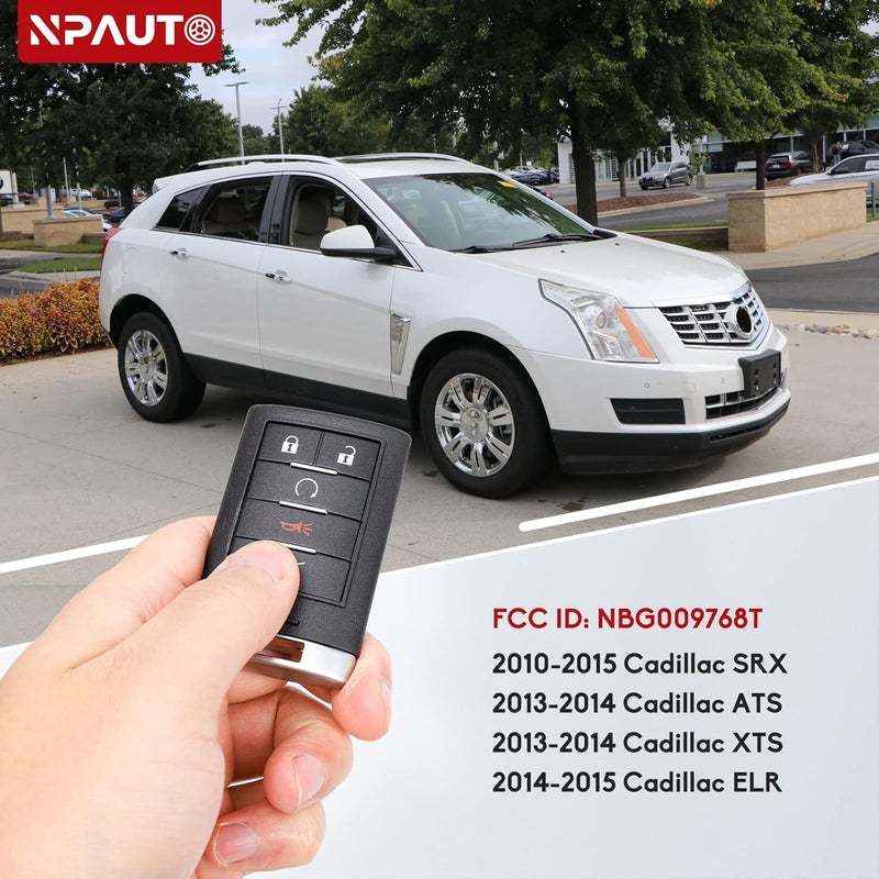 NPAUTO Key Fob Remote Replacement for Cadillac SRX ATS ELR XTS 2010-2015 - Keyless Entry Remote Control Start Car Key Fob (NBG009768T, 5-Buttons, 315 MHz) - Image 2