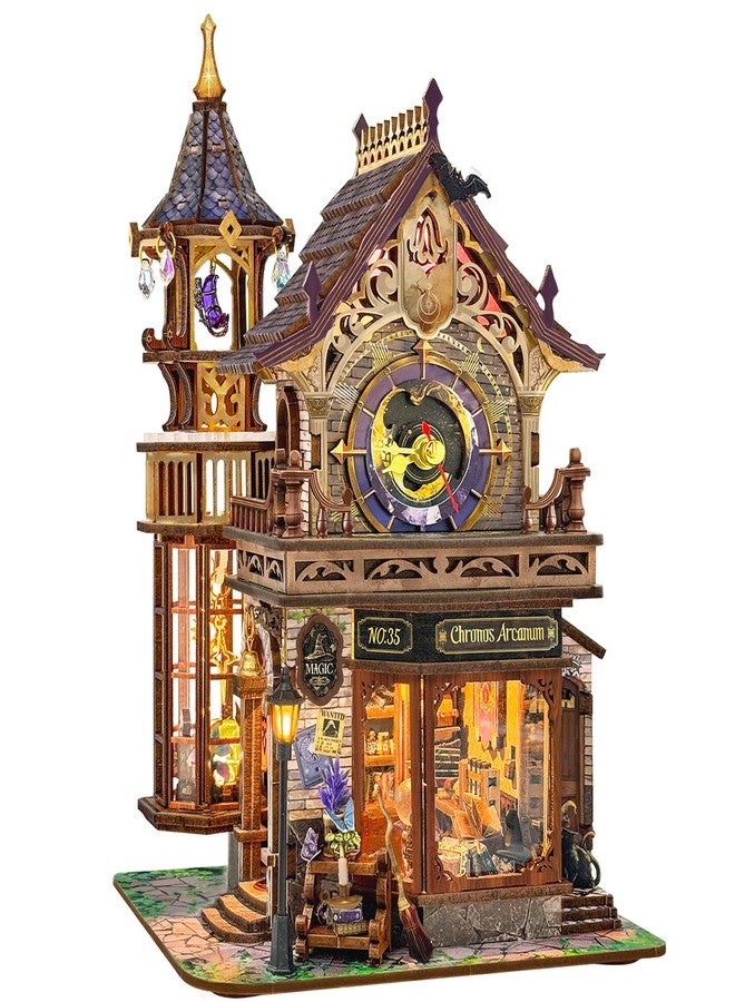 Miggley DIY Miniature House Kit, Book Nook Mini House Bookshelf Decor 3D Wooden Puzzle for Adults, Birthday Gift for Family, Friends - Time Magic Club - Image 1
