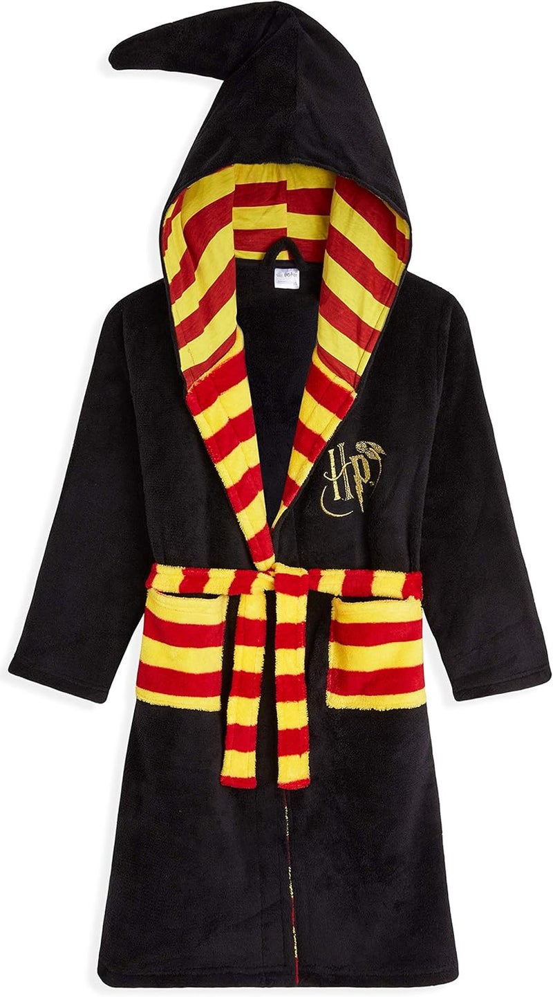 Harry Potter Kids Dressing Gown, Gryffindor Slytherin Soft Fleece Robe For Boys - Image 1