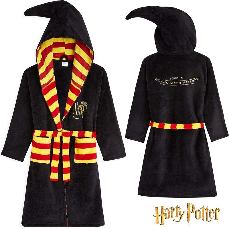 Harry Potter Kids Dressing Gown, Gryffindor Slytherin Soft Fleece Robe For Boys - Image 4