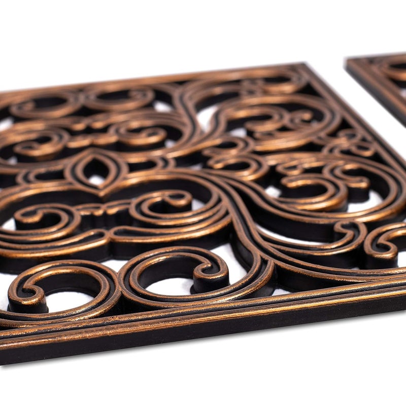 BirdRock Home Rubber Stepping Stones - Set of 3 Decorative Pavers for Garden Path, Patio, Lawn, Yard, and Backyard Landscaping - Easy Install Outdoor Walkway Pathway, Ground Tiles - Copper-15x15 - Image 4