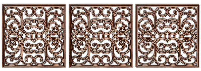 BirdRock Home Rubber Stepping Stones - Set of 3 Decorative Pavers for Garden Path, Patio, Lawn, Yard, and Backyard Landscaping - Easy Install Outdoor Walkway Pathway, Ground Tiles - Copper-15x15 - Image 1