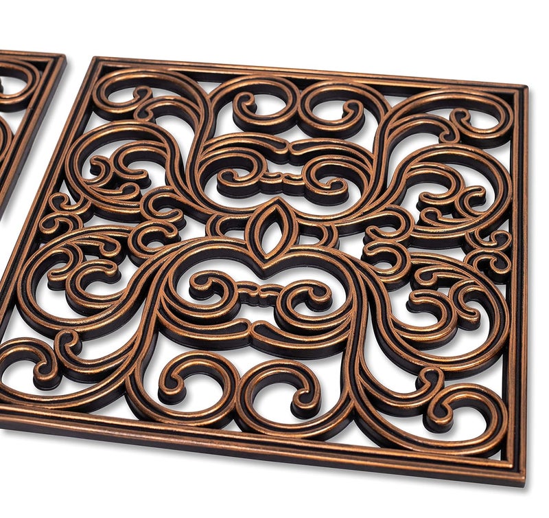 BirdRock Home Rubber Stepping Stones - Set of 3 Decorative Pavers for Garden Path, Patio, Lawn, Yard, and Backyard Landscaping - Easy Install Outdoor Walkway Pathway, Ground Tiles - Copper-15x15 - Image 3