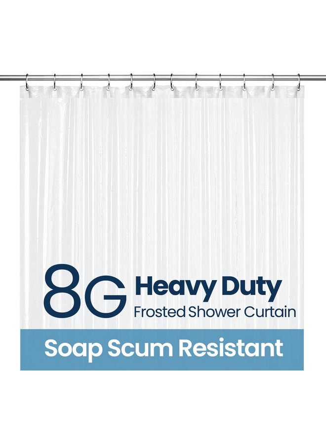 LiBa Bathroom Shower Curtain Waterproof Plastic Shower Curtain Premium PEVA Non-Toxic with Rust Proof Grommets Frosted 8G Bathroom Accessories 72x72 - Image 1
