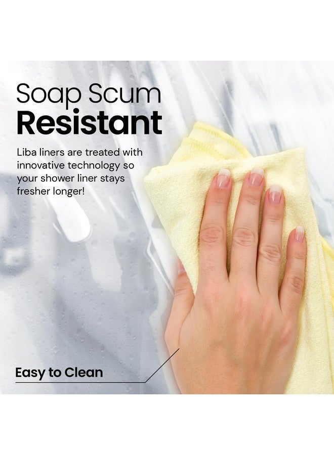 LiBa Bathroom Shower Curtain Waterproof Plastic Shower Curtain Premium PEVA Non-Toxic with Rust Proof Grommets Frosted 8G Bathroom Accessories 72x72 - Image 3