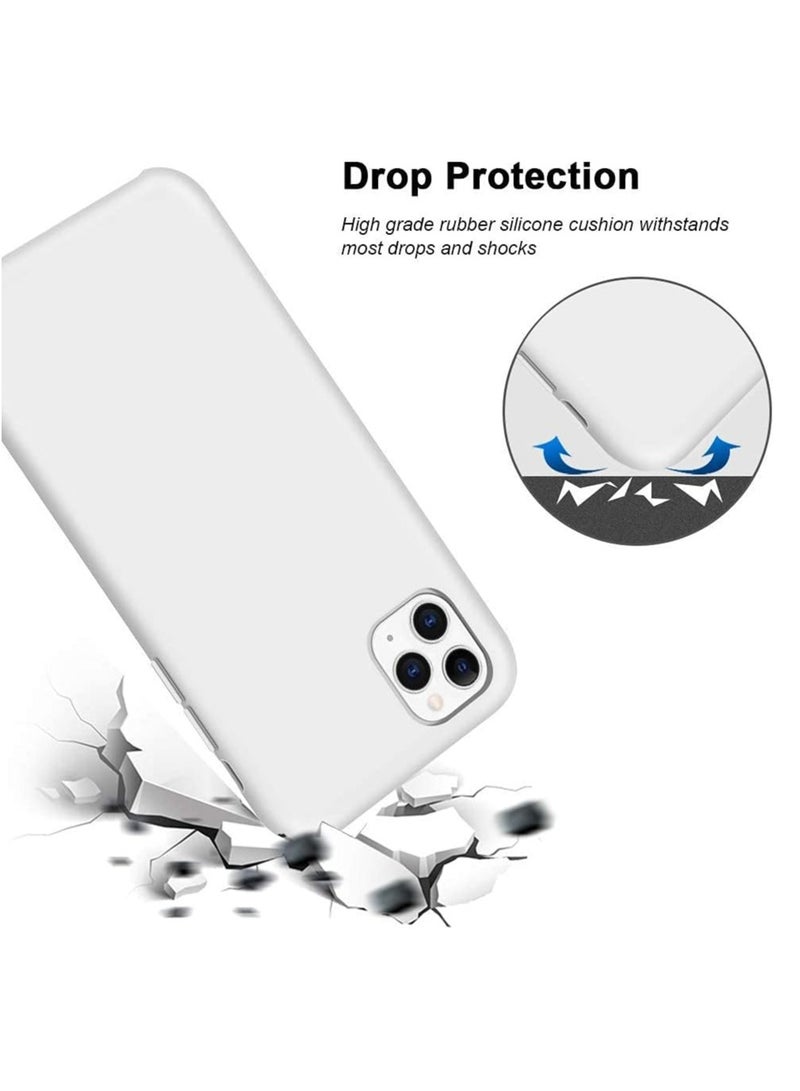 أكاليكس جراب سيليكون متوافق مع iPhone 11، سيليكون سائل رفيع، طبقات من المطاط الهلامي الناعم المقاوم للصدمات، جراب حماية للهاتف مع بطانة من مادة TPU (أبيض) - Image 3